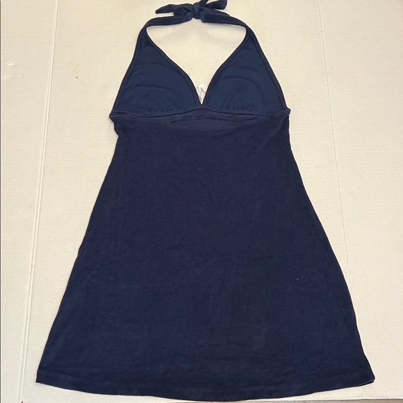 POLO RALPH LAUREN TERRY CLOTH BEACH COVER UP OR MINI DRESS HALTER STYLE BLUE - Picture 6 of 10